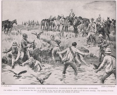 トミーのディナー。連隊の調理鍋が時々供給される方法 作： Frank Dadd